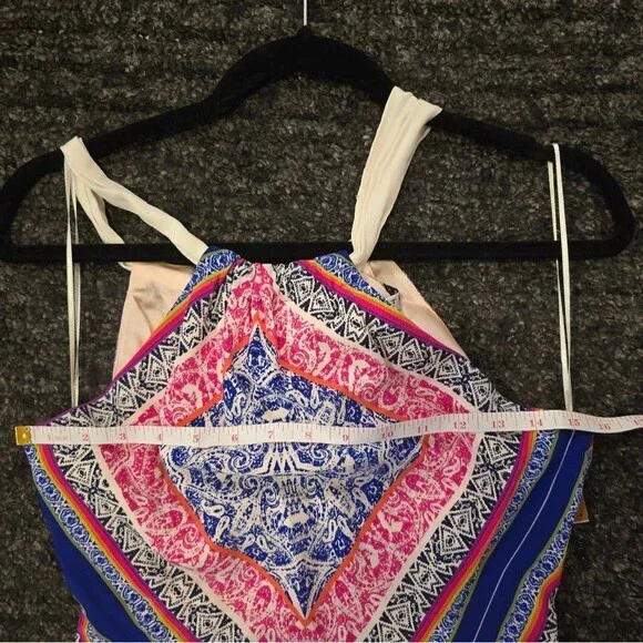 Trina Turk Multicolor Pattern 100% Silk Rancho Dress Size S - Picture 3 of 4